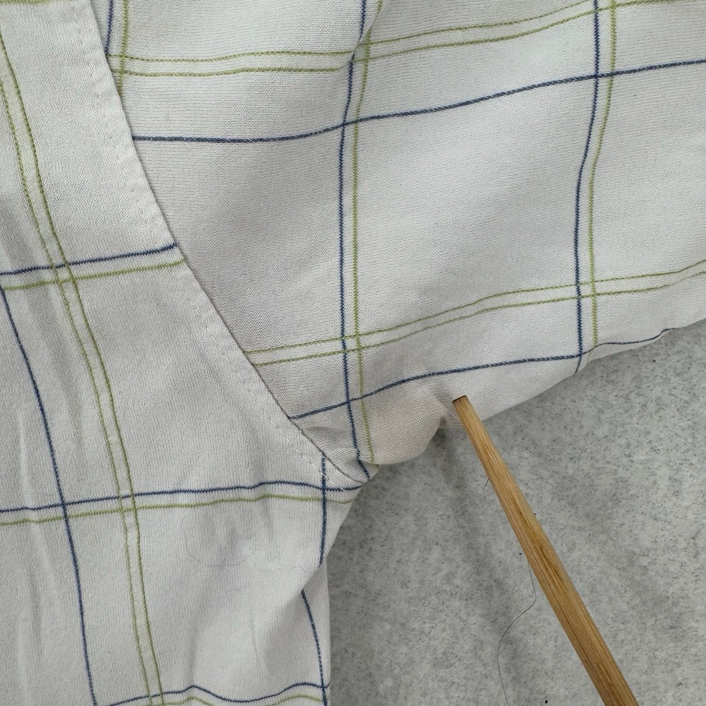 Alan Flusser Polo Shirt Mens Medium White Windowpane Check Cotton Classic Fit - Picture 4 of 8